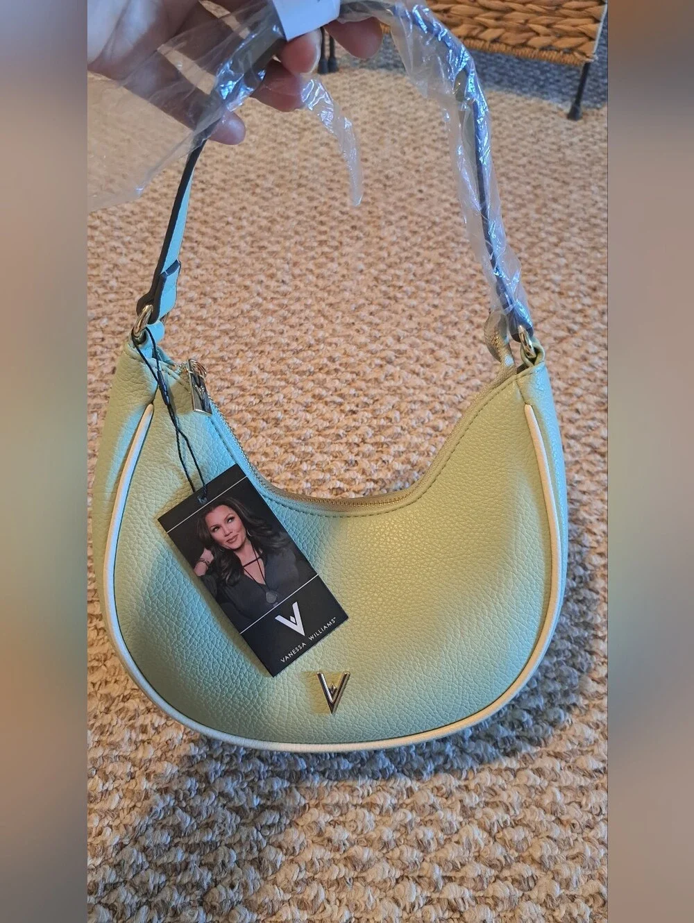 Vanessa Williams Mint Green Crescent Shoulder Bag | NWT